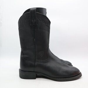 ARIAT Heritage Roper Cowboy Boots Men's Size 8.5 D Black Leather Western 35501